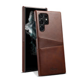 Dual Card Slot Samsung Galaxy Case-Exoticase-For S23 Ultra-Coffee-