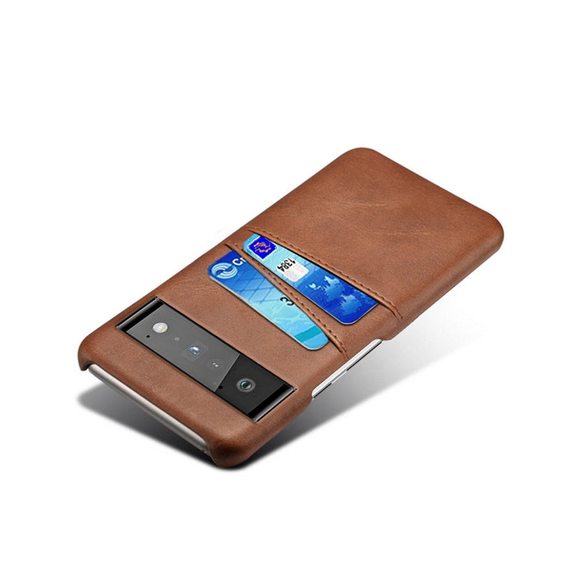 Dual Card Slots Google Pixel Wallet Case-Exoticase-For Pixel 7 Pro-Auburn-