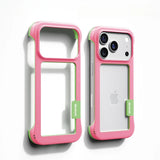 Dual Color Shockproof Bumper Frame For iPhone-Exoticase-For iPhone 17 Pro Max-Pink-Exoticase