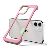 Dual Color Shockproof Bumper Frame for iPhone - Exoticase - For iPhone 15 Pro Max / Pink