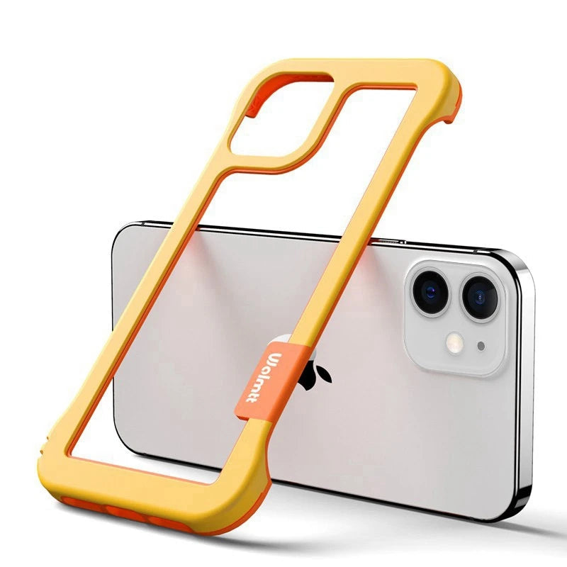 Dual Color Shockproof Bumper Frame for iPhone - Exoticase - For iPhone 15 Pro Max / Yellow