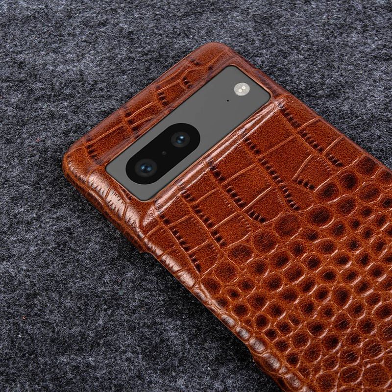 Dual Grain Genuine Leather Google Pixel Case-Exoticase-