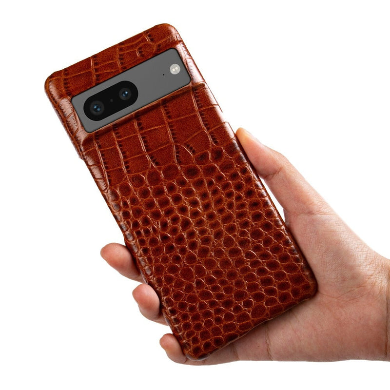 Dual Grain Genuine Leather Google Pixel Case-Exoticase-