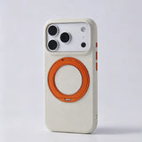 DualContrast MagSafe Large Ring iPhone Case-Exoticase-Beige Orange-iPhone 16 Pro-Exoticase