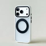 DualContrast MagSafe Large Ring iPhone Case-Exoticase-White Black-iPhone 17 Pro Max-Exoticase