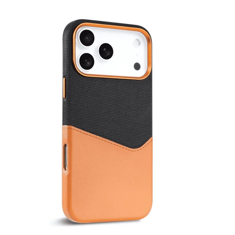 Duplex Jeansy Card Holder iPhone Case-Exoticase-For iPhone 17 Pro Max-Black Yellow-Exoticase