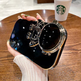 Electroplated Astronaut Camera Lens Cover iPhone Case-Exoticase-For iPhone 14 Pro Max-Black-