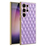Electroplated Diamond PU Leather Samsung Case-Exoticase-for Galaxy S23 Ultra-Purple-