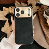Electroplated Suede or Glitter iPhone Case-Exoticase-For iPhone 17 Pro Max-Black-Exoticase