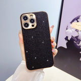 Electroplated Suede or Glitter iPhone Case - Exoticase - For iPhone 15 Pro Max / Glitter Black