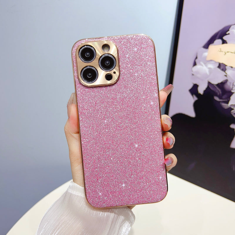 Electroplated Suede or Glitter iPhone Case - Exoticase - For iPhone 15 Pro Max / Glitter Pink