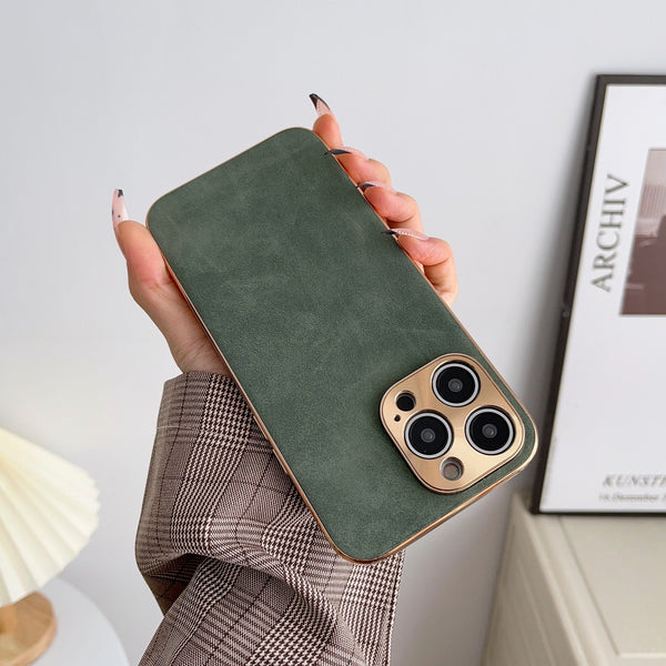 Electroplated Suede or Glitter iPhone Case - Exoticase - For iPhone 15 Pro Max / Green