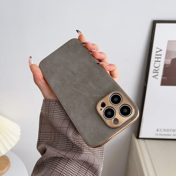 Electroplated Suede or Glitter iPhone Case - Exoticase - For iPhone 15 Pro Max / Grey