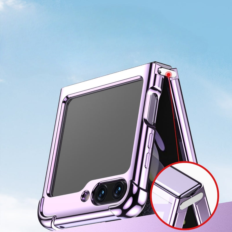 Electroplated Transparent Samsung Z Flip Case-Exoticase-