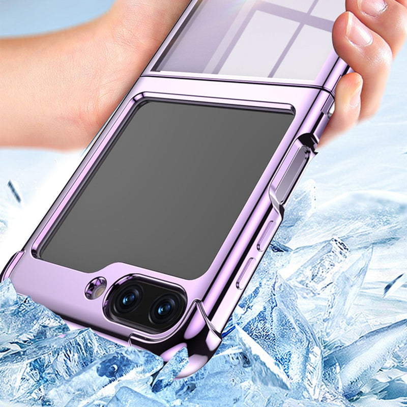 Electroplated Transparent Samsung Z Flip Case-Exoticase-