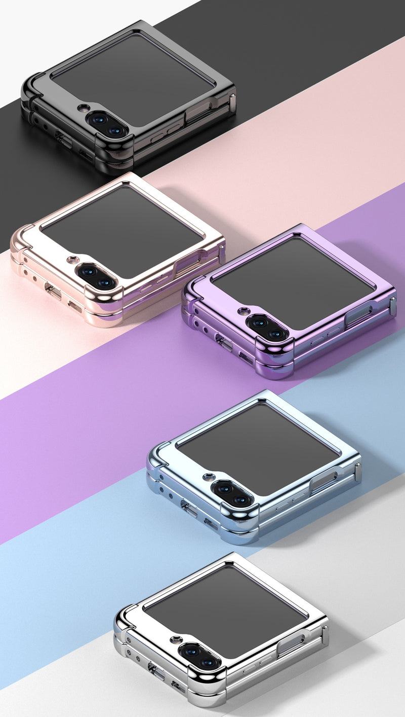 Electroplated Transparent Samsung Z Flip Case-Exoticase-