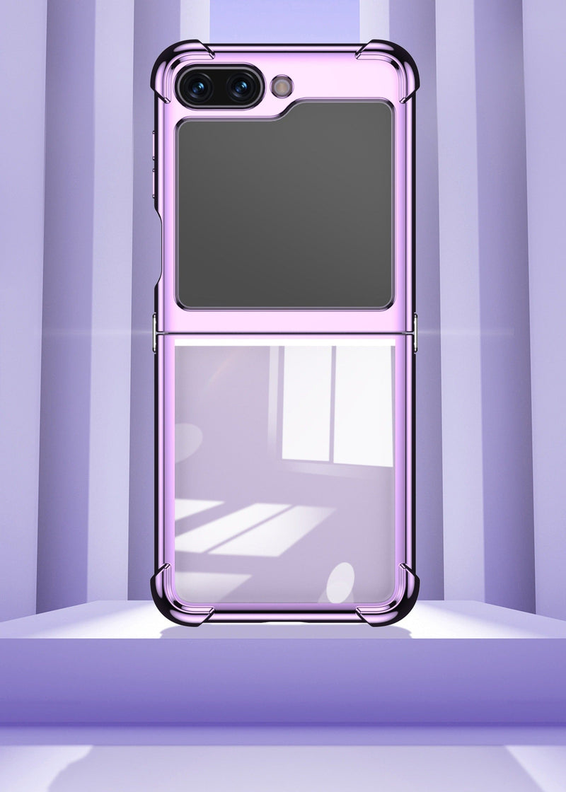 Electroplated Transparent Samsung Z Flip Case-Exoticase-