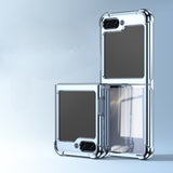 Electroplated Transparent Samsung Z Flip Case-Exoticase-for Galaxy Z Flip 5-Blue-Exoticase