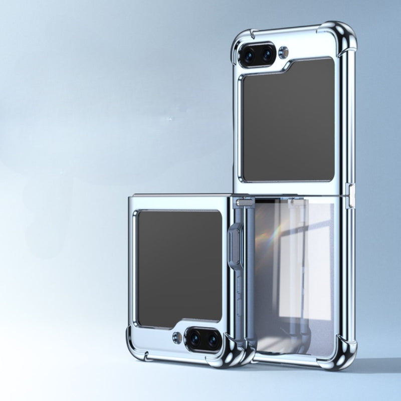 Electroplated Transparent Samsung Z Flip Case-Exoticase-for Galaxy Z Flip 5-Blue-