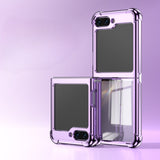 Electroplated Transparent Samsung Z Flip Case-Exoticase-for Galaxy Z Flip 5-Purple-