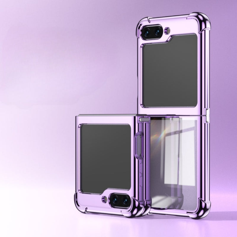 Electroplated Transparent Samsung Z Flip Case-Exoticase-for Galaxy Z Flip 5-Purple-