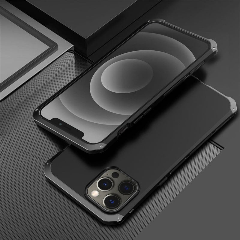ElementBox Metal Armor Apple iPhone Case-Exoticase-For iPhone 15 Pro Max-Full Black-