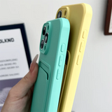 Embedded Wallet Silicone iPhone Case with Push Slider-Exoticase-Exoticase