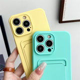 Embedded Wallet Silicone iPhone Case with Push Slider-Exoticase-Exoticase