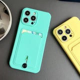 Embedded Wallet Silicone iPhone Case with Push Slider-Exoticase-Exoticase