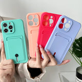Embedded Wallet Silicone iPhone Case with Push Slider-Exoticase-Exoticase