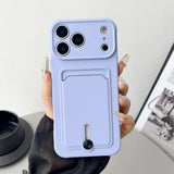 Embedded Wallet Silicone iPhone Case with Push Slider-Exoticase-For iPhone 18 Pro Max-Purple-Exoticase