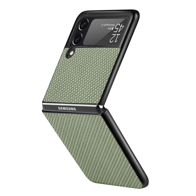 Faux Carbon Fiber Samsung Z Flip Case-Exoticase-for Galaxy Z Flip 4-Green-