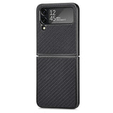 Faux Carbon Fiber Samsung Z Flip Case-Exoticase-for Samsung Z Flip 7-Black-Exoticase