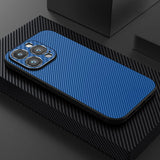 Faux Carbon Fiber iPhone Case-Exoticase-For iPhone 15 Pro Max-Blue-