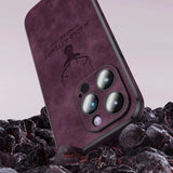 Faux Leather Deer Engrave iPhone Case-Exoticase-