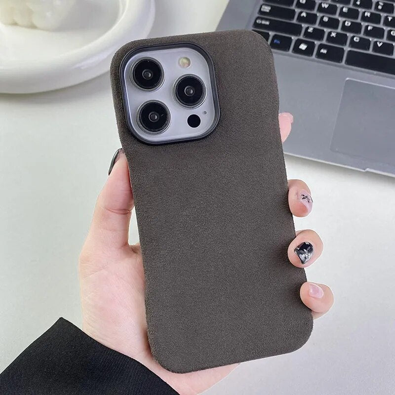 FauxFur Sideless MagSafe iPhone Case-Exoticase-For iPhone 15 Pro Max-Gray-