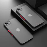 Featured Shockproof iPhone 16E Cases-Exoticase-Matte Black with Red Buttons-iPhone 16E-Exoticase