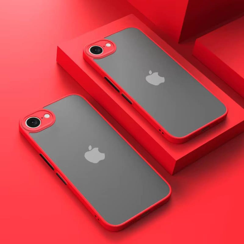 Featured Shockproof iPhone 16E Cases-Exoticase-Matte Red with Black Buttons-iPhone 16E-Exoticase