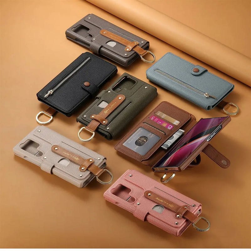 Finger Loop Samsung PU Leather Wallet Flip Case-Exoticase-Exoticase
