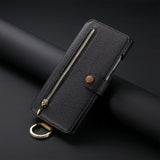 Finger Loop Samsung PU Leather Wallet Flip Case-Exoticase-Black-For Samsung S25 Ultra-Exoticase