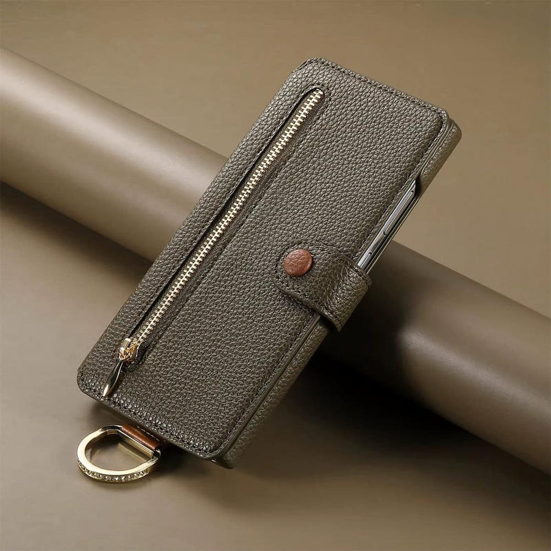Finger Loop Samsung PU Leather Wallet Flip Case-Exoticase-Green-For Samsung S25 Ultra-Exoticase