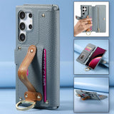 Finger Loop Samsung PU Leather Wallet Flip Case-Exoticase-Exoticase
