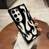 Flames Hollow Samsung Case-Exoticase-Electroplated Black-For S25 Ultra-Exoticase