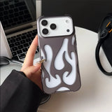 Flames Hollow iPhone Case-Exoticase-For iPhone 17 Pro Max-Matte Purple-Exoticase