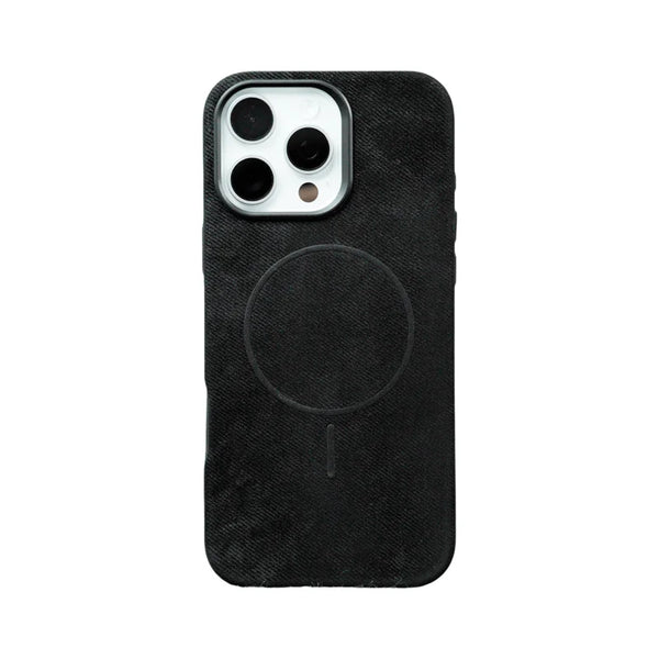 Flannel Nano Fiber iPhone MagSafe Case-Exoticase-For iPhone 16 Pro Max-Black-Exoticase