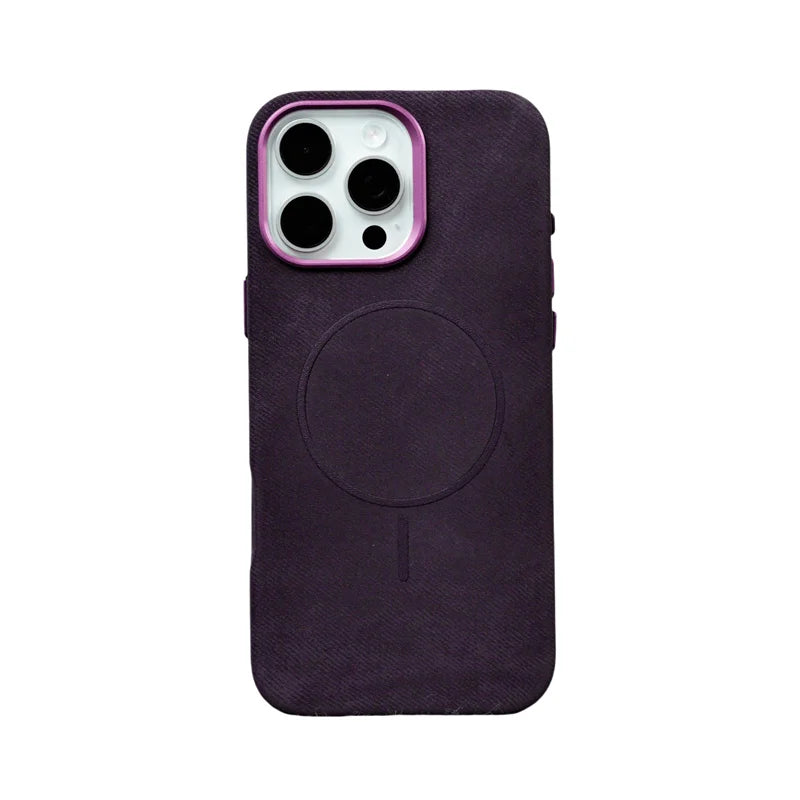 Flannel Nano Fiber iPhone MagSafe Case-Exoticase-For iPhone 16 Pro Max-Purple-Exoticase