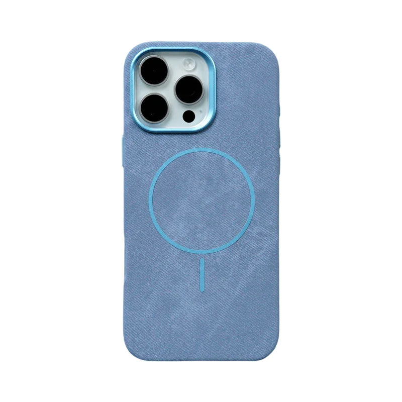 Flannel Nano Fiber iPhone MagSafe Case-Exoticase-For iPhone 16 Pro Max-Sky Blue-Exoticase