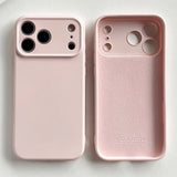 Flat Liquid Premium Soft Silicone iPhone Case-Exoticase-For iPhone 17 Pro Max-Pink-Exoticase