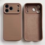 Flat Liquid Premium Soft Silicone iPhone Case-Exoticase-For iPhone 17 Pro Max-Brown-Exoticase
