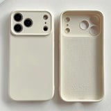Flat Liquid Premium Soft Silicone iPhone Case-Exoticase-For iPhone 17 Pro Max-Beige-Exoticase